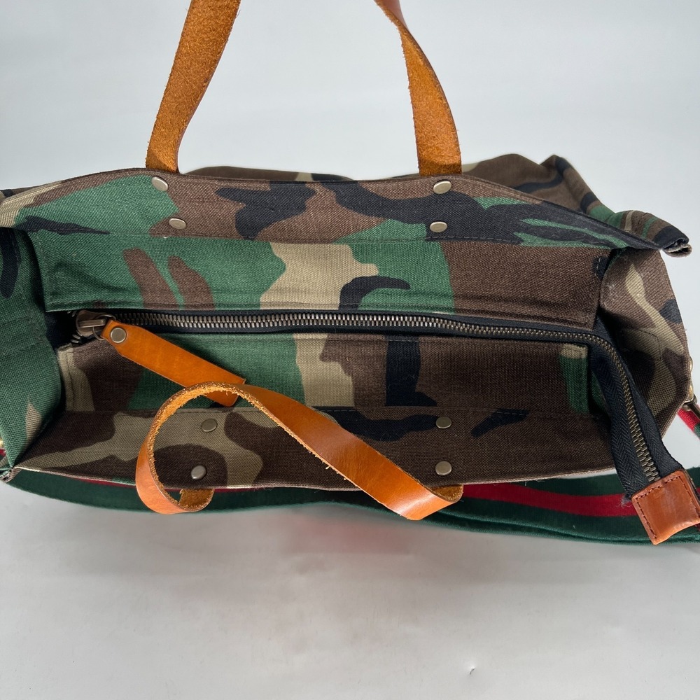 Parker Thatch Mimi Medium Camo Red Stripe Tote Bag Handbag - Picture 13 of 14